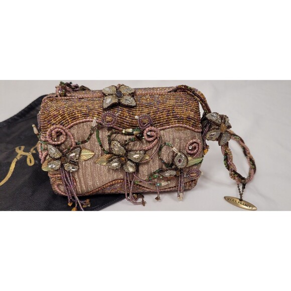 Vintage Mary Frances Beaded Flower Evening Handbag Embellished Holiday - Picture 3 of 8